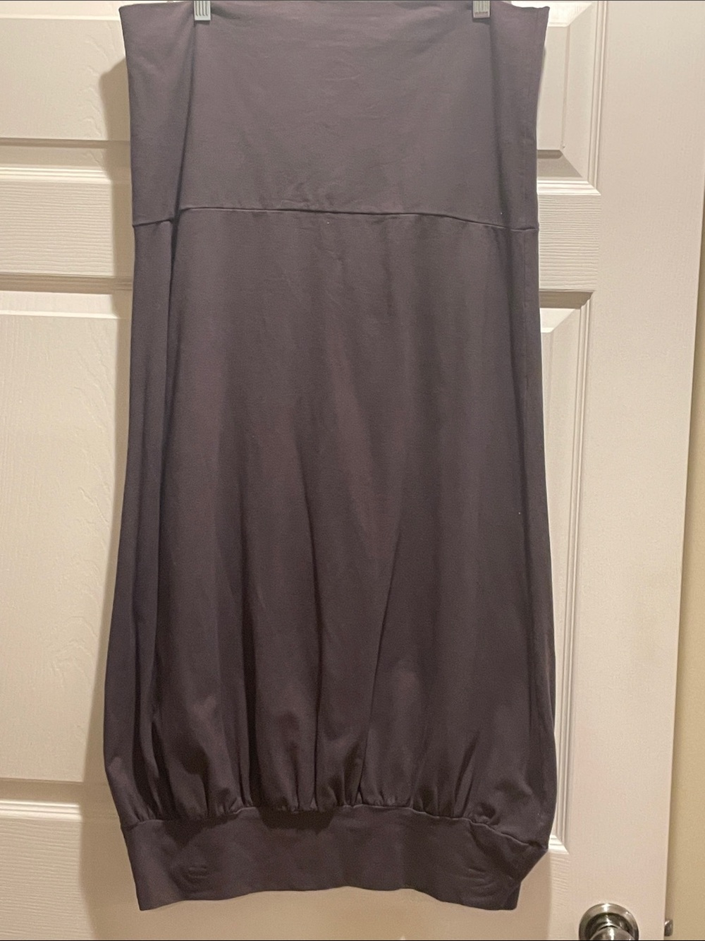 Blue Fish Plum Midi Bubble-Hem Skirt.